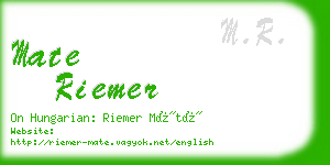 mate riemer business card